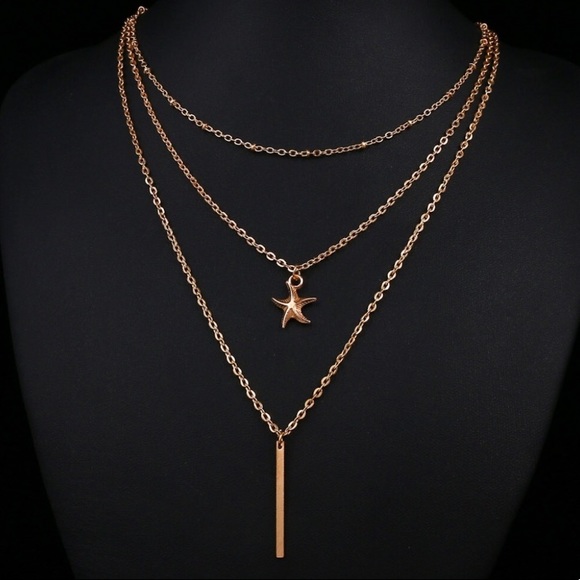 ⭐️Gold Layered Star Fish and Pendant Necklace - Picture 3 of 3
